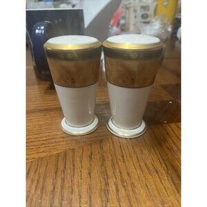 Noritake China Cabot  Salt & Pepper Shakers 3-1/2" Salt Cracked